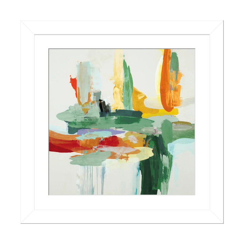 Synergy II - Orange, Cadre blanc à coins ouverts, H 16 po x l 16 po