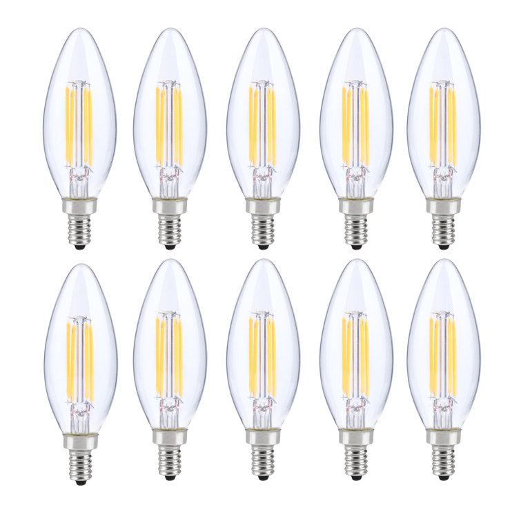 6W (40 Watt Equivalent) B10 E12 Dimmable LED Candelabra Light Bulb