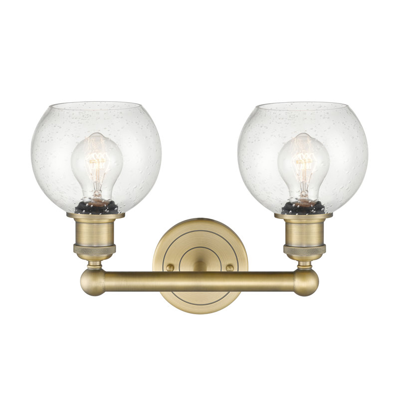 Cambria 2 - Light Dimmable Vanity Light, Seedy, Brushed Brass