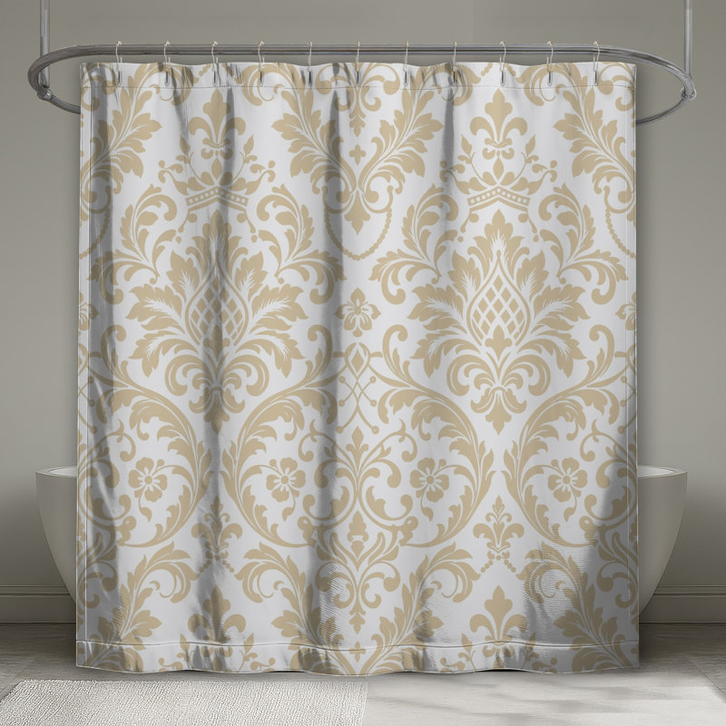 Rideaux de douche en damas complexes Intricate, L 70 po x H 84 po