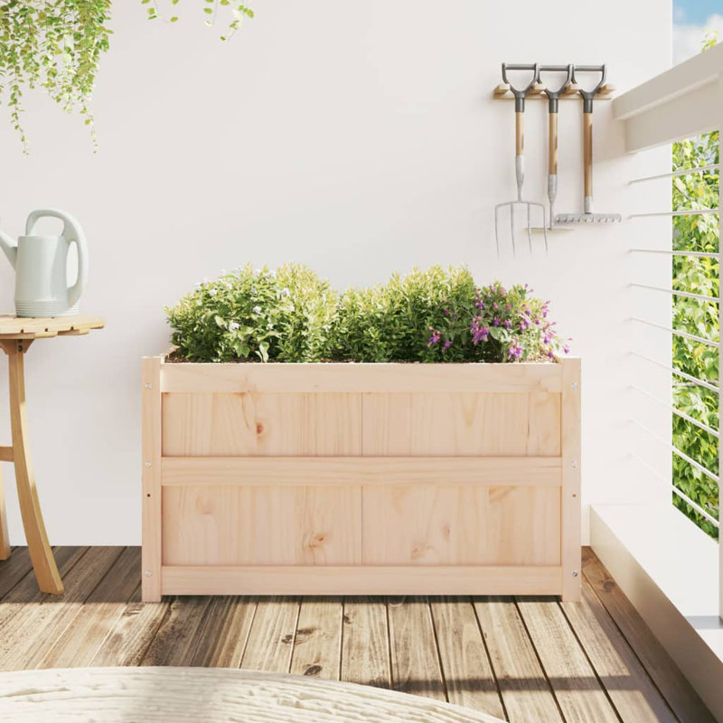Wooden Kogut Flower Box, 1, Natural, 19.69" H x 35.43" W x 19.69" D