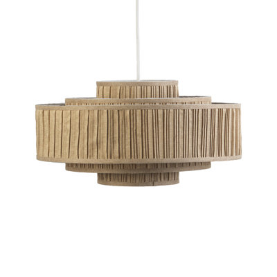 24 cm H Round Pendant Shade ( Clip On ) in Beige