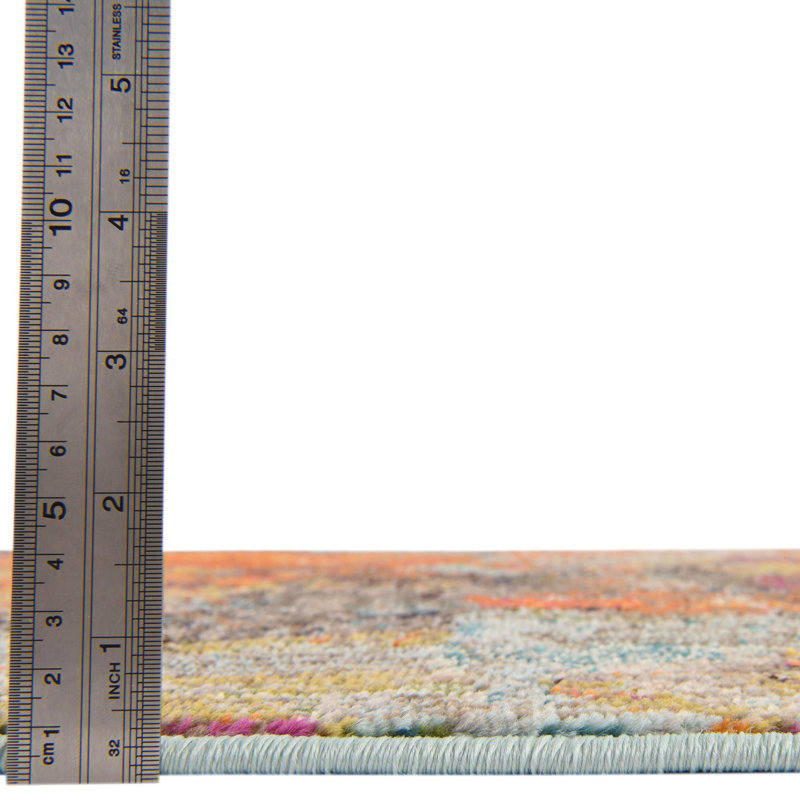 Washable Abstract Indoor Rug, Rectangle 7'10" x 10'