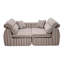 Canapé tissé à rayures en chenille tissé, canapé droit compact avec éponge haute densité, canapé sans assemblage pour un salon, un appartement et un bureau, blanc et brun-359028223