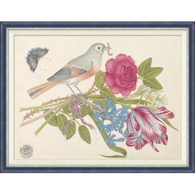 18th Century Floral Bouquets With Birds V Painting by Soicher Marin Archives
