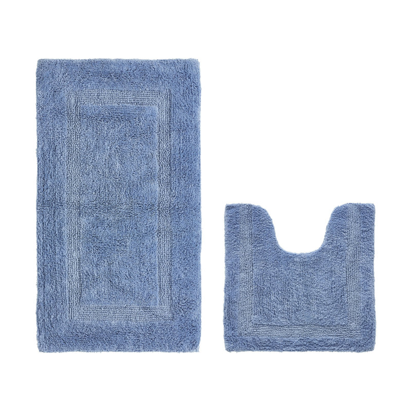 Ensemble de tapis pour salle de bain 2 pièces 100% coton 2370 g / m² Lux, Bleu très foncé