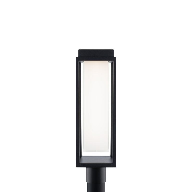 Framed Dimmable LED Outdoor Post Light, 3000K Color Temperature, Black