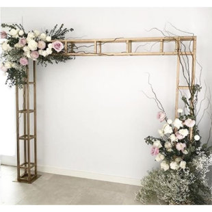 Stonehill 7.2ft Metal Wedding Arch Backdrop Stand for Wedding Flower Arrangements Balloon Everly Quinn