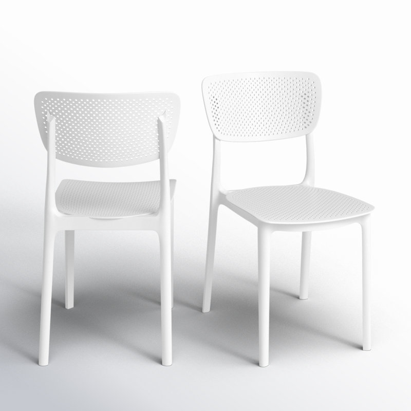 Chaise d'appoint de salle à manger Farrah, Blanc / Blanc