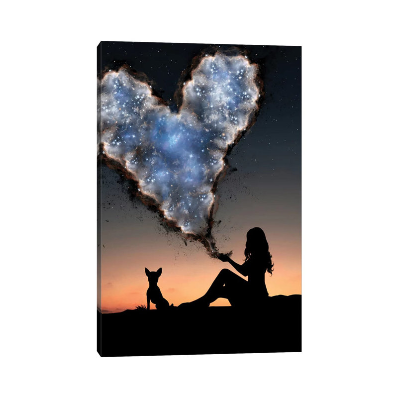 "Heart" par Abdullah Evindar-impression d’art graphique, Pas de tapis, H 26 po x l 18 po x 1,5 po, Toile tendue