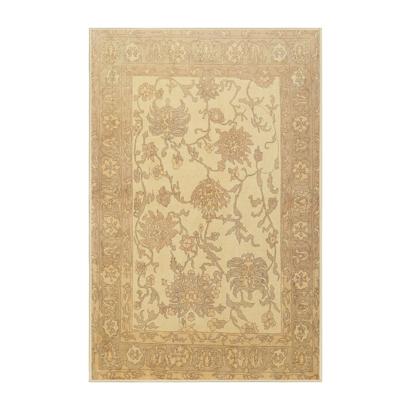 Gris traditionnel/beige Tapis décoratif, Rectangle 2 pi x 5 pi