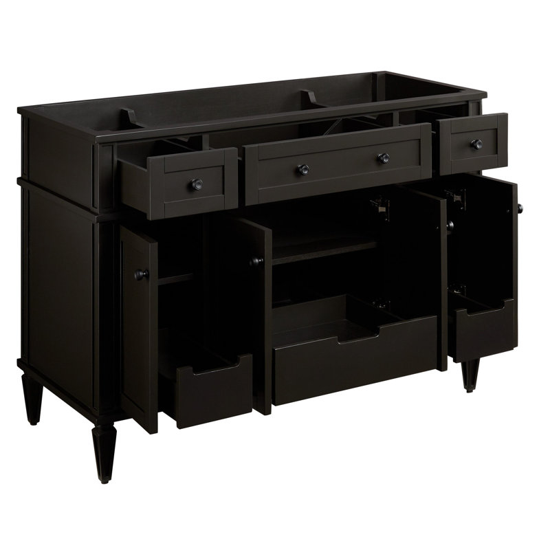 48" Elmdale Vanity for Undermount Sink, Black, Carrara Marble