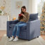 Fauteuil inclinable convertible 3-en-1 en velours-1399587675