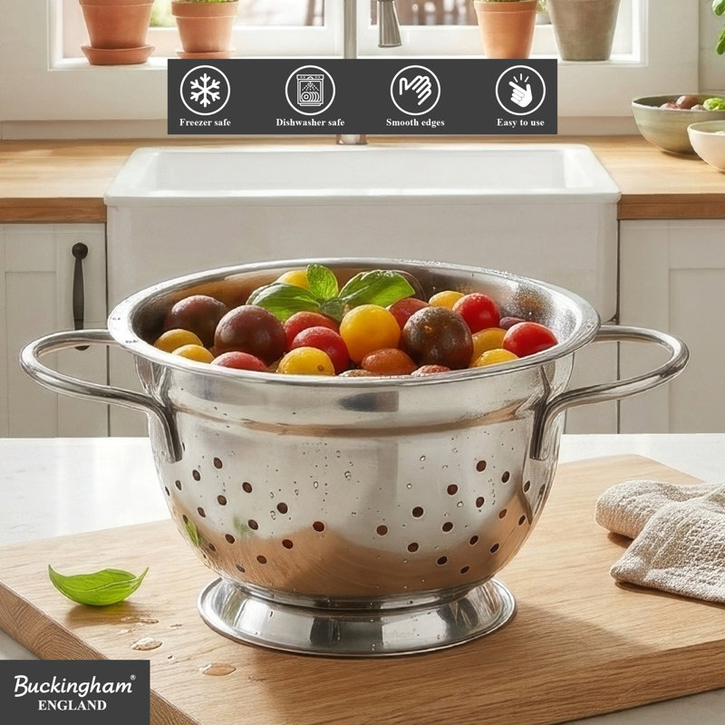 Buckingham Deep Colander Premium Stainless Steel Strainer , 17.5 cm 