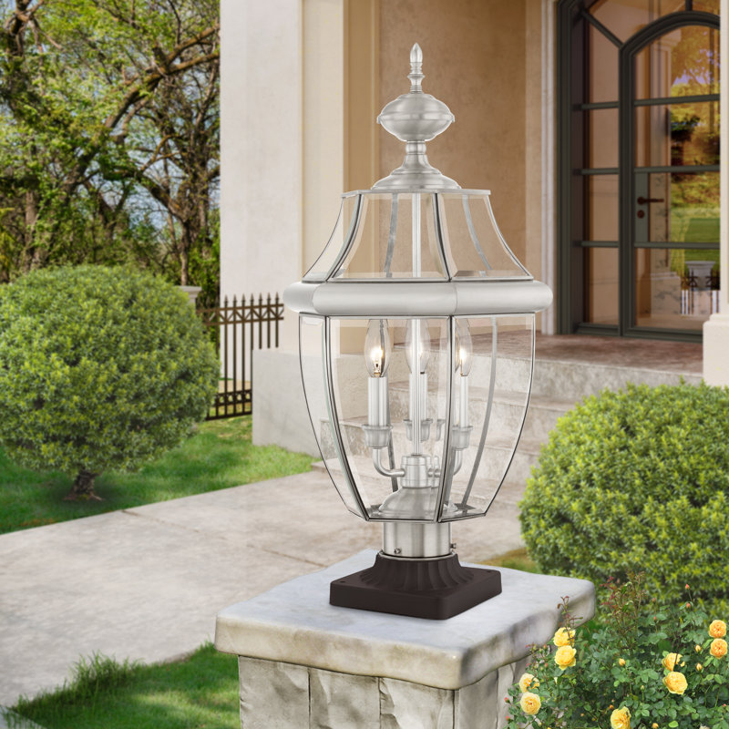 Arelene Lantern Head, 23.5" H x 12.5" W x 12.5" D, Brushed Nickel