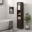 Grande armoire de rangement pour salle de bain avec miroir, armoire tour autoportante avec tablettes réglables pour la salle de bain ou le salon