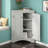 Triangle Bathroom Storage Cabinet With Adjustable Shelves, Freestanding Floor Cabinet-1511947074