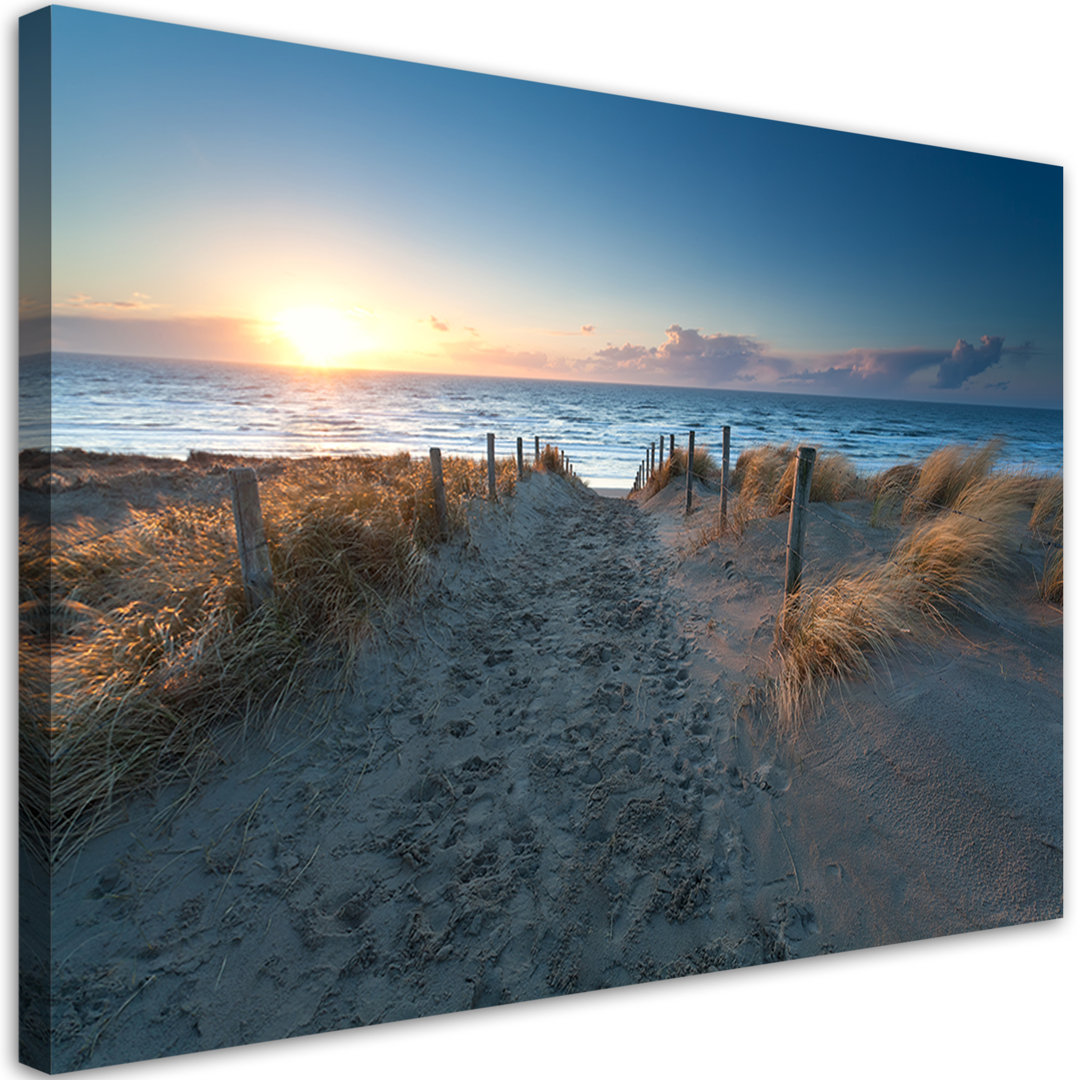 Wandbild, Sonnenuntergang über dem Meer