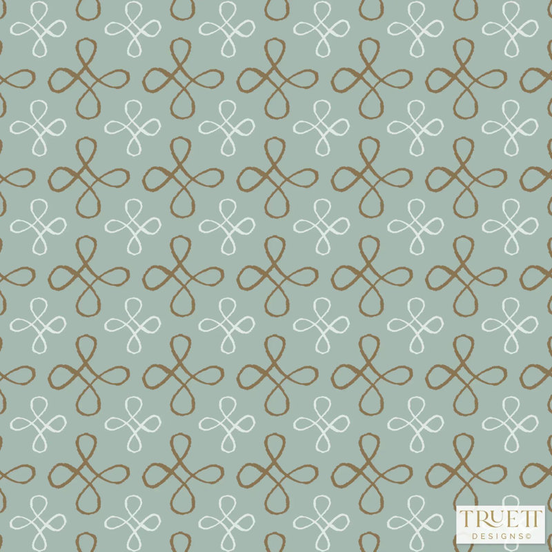 Palace Floor Small Repeat Luxury Wallpaper, Navy, Cellulose/Polyester
