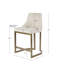 Tabouret de comptoir rembourré de 26 po avec base en métal - Élément décoratif de cuisine moderne, accoudoirs courbés et dossier arrondi, rembourrage en mousse à haute densité