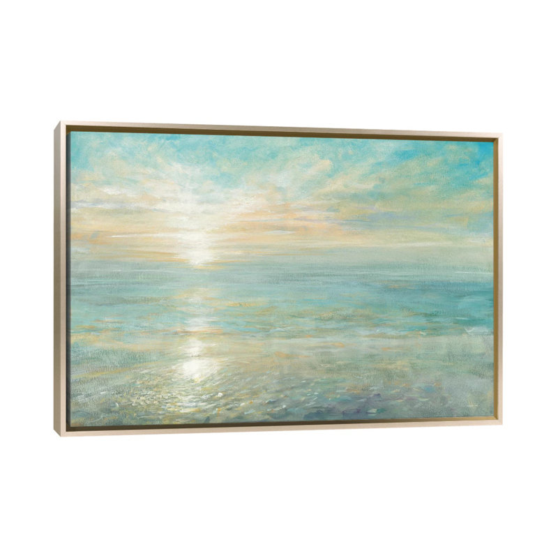« Sunrise » par Danhui Nai - reproduction, H 40 po x l 60 po x P 1,5 po, Toile encadrée d'or, Pas de tapis