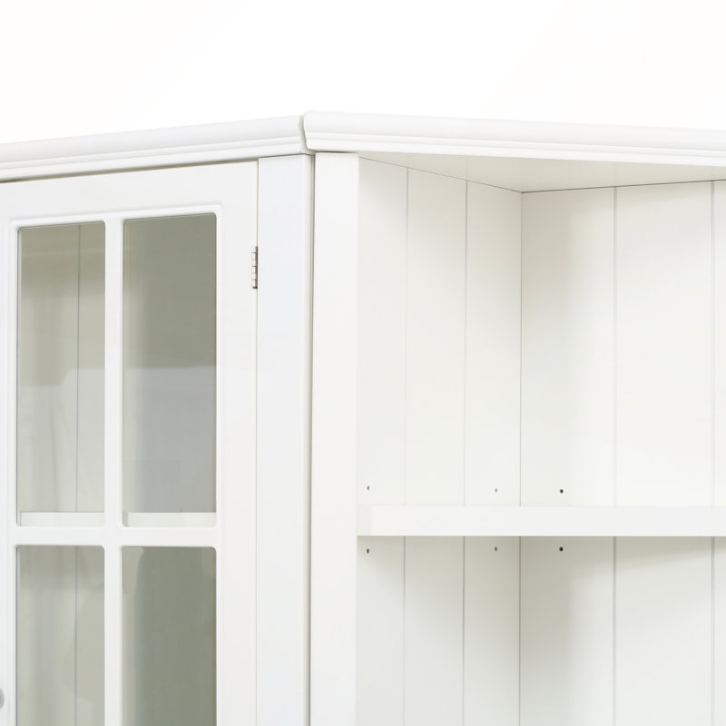 75.25" Tall Display Cabinet and Two Triangle Sided Bookshelves