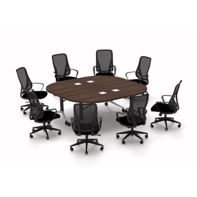 Albin 8 Person Conference Meeting Tables with 8 Chairs Complete Set by The Twillery Co.