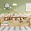 Lit en bois avec tablettes de rangement-685409562
