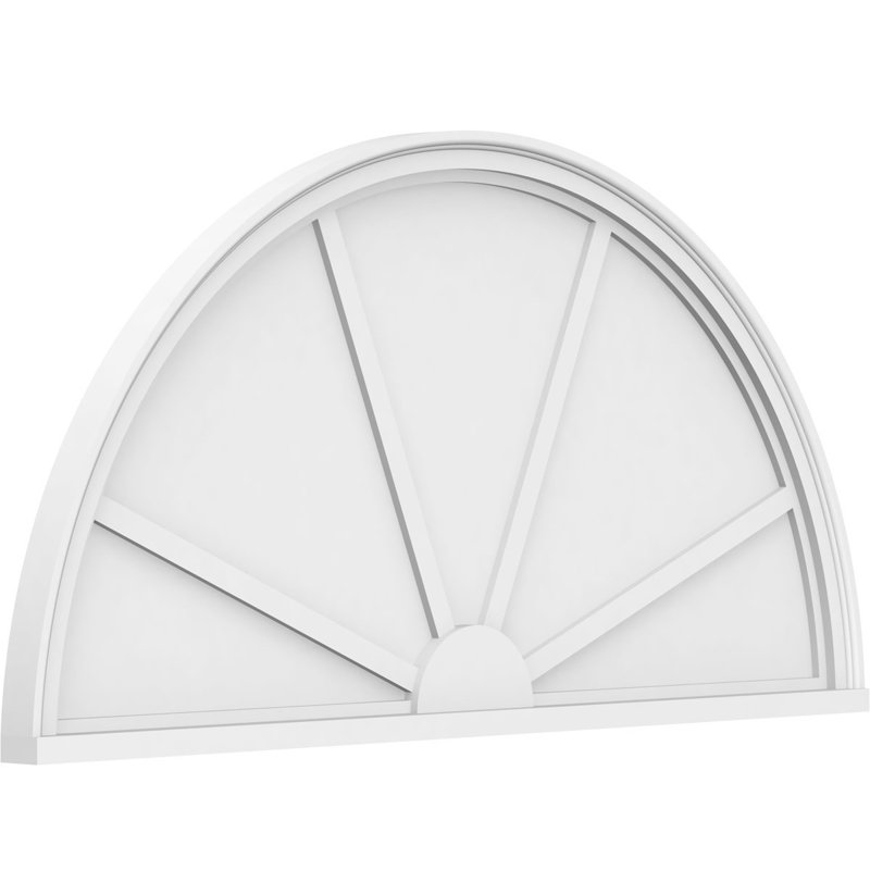 Fronton en PVC de qualité architecturale à 4 rayons l 58 po x H 29 po x P 2 po, H 29 po x l 58 po x P 2 po