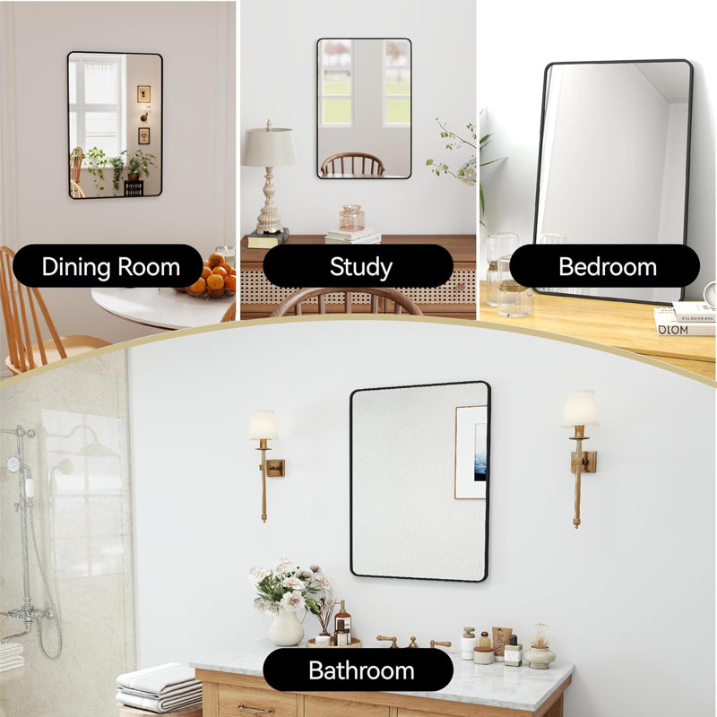 Miroir de salle de bain 30x20, Noir