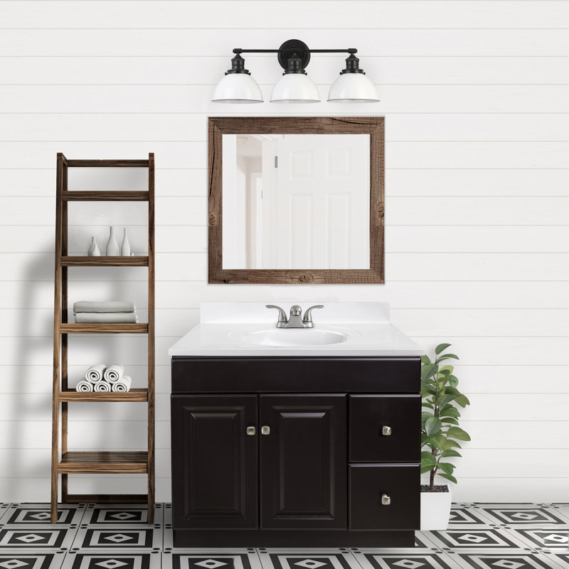 Wyndham 37-Inch Espresso Wood Vanity with White Marble Sink Top