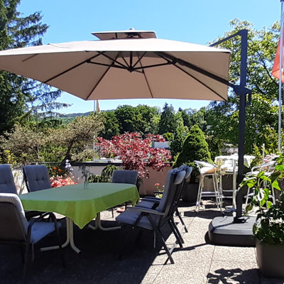 Hanselka 3.7m Square Cantilever Parasol With Base