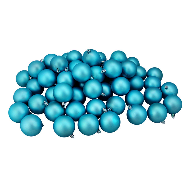 Boule de Noël mat incassable, Bleu turquoise