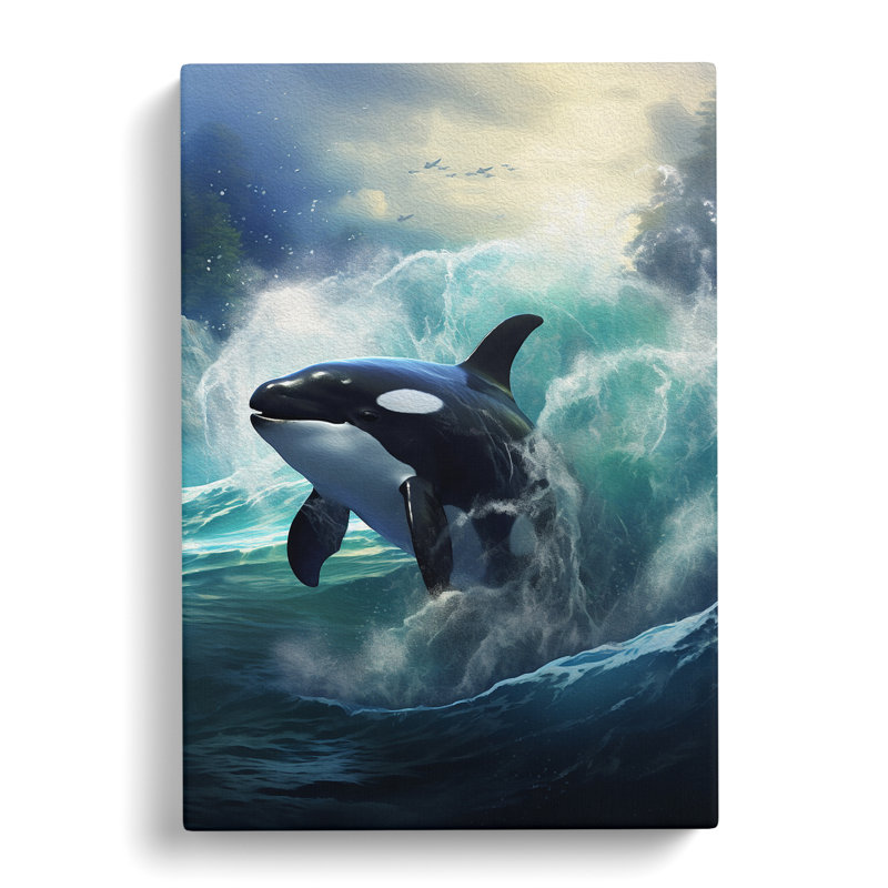 Orca Whale Realism Art - Wrapped Canvas, 76cm H x 50cm W x 3cm D
