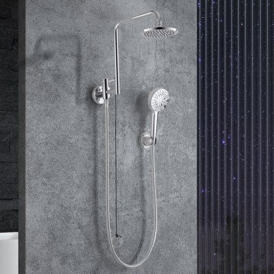 6 Inch Wall Mounted Shower Set With Handheld Shower (Valve Not Included)