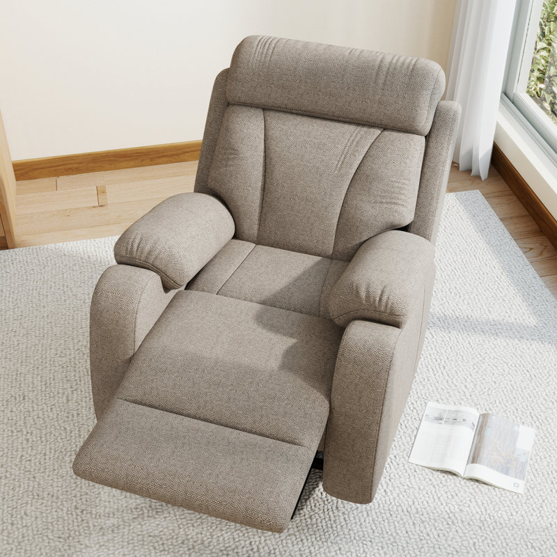 Fauteuil inclinable électrique pour personnes âgées, Fauteuil inclinable électrique pour petits espaces, Fauteuil inclinable électrique pour personnes agées, Télécommande, Ajustable, Poche latérale (Velours flocon de neige)