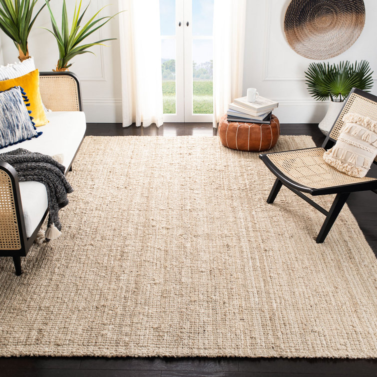 Debroh Natural Fiber Hand Woven Jute Solid Color Rug