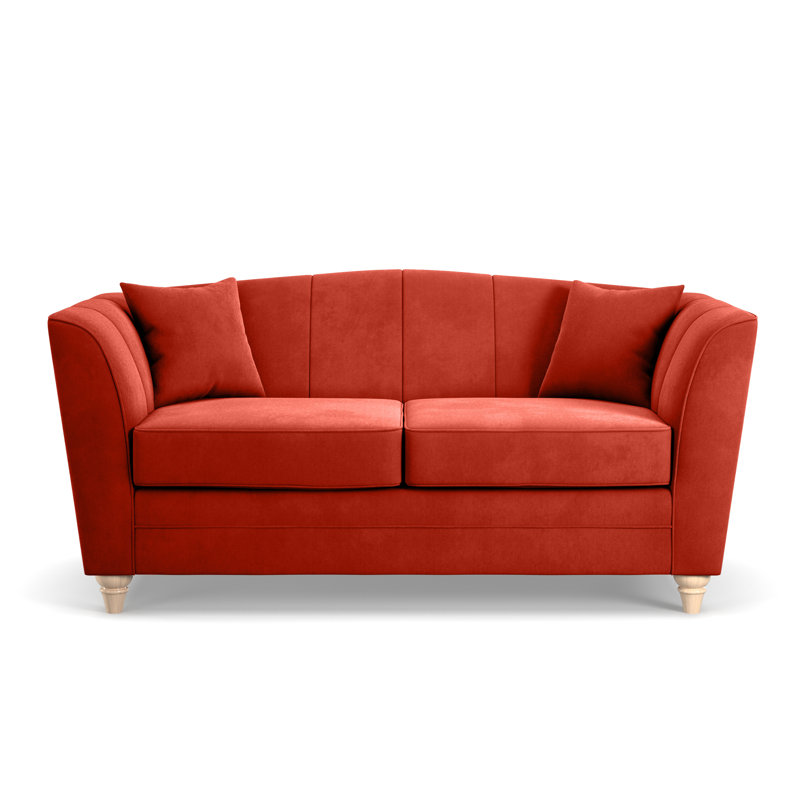 Laverton 2 Seater Velvet Flared Arm Sofa, Paprika