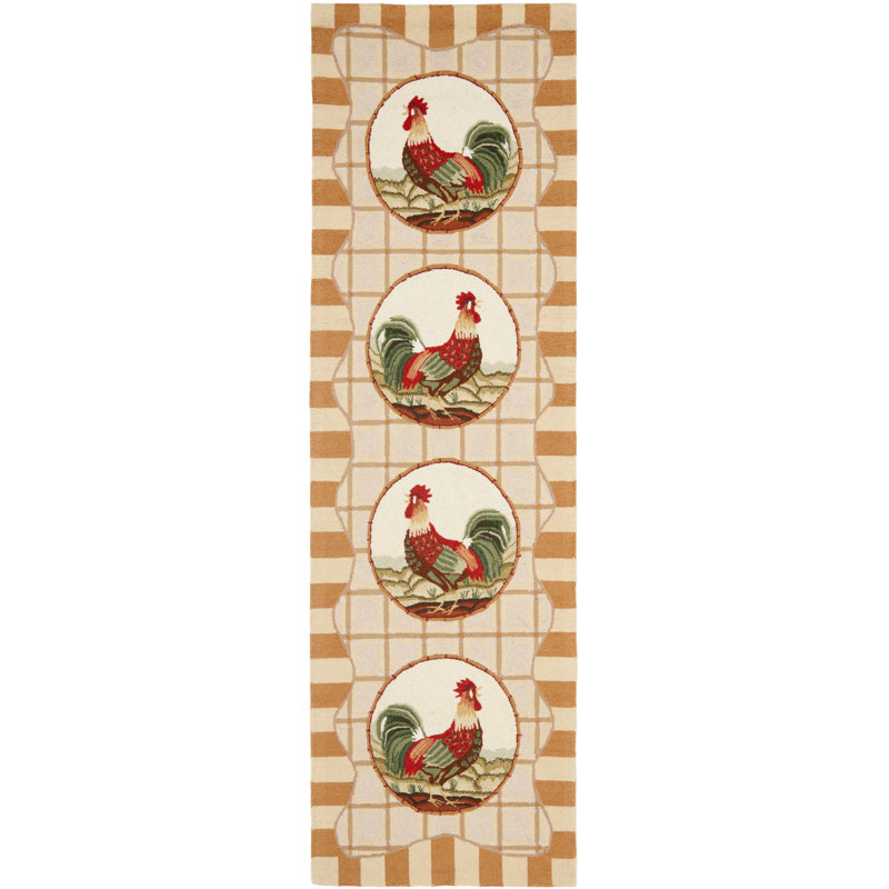 Tapis en laine crocheté à la main Kinchen, Coureur 2'6" x 6'
