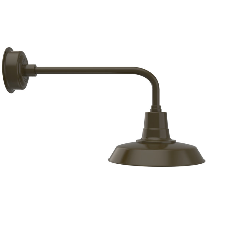 Luminaire de grange d'extérieur Haleigh, H 15,52 po x l 14 po x P 33,25 po, Bronze acajou