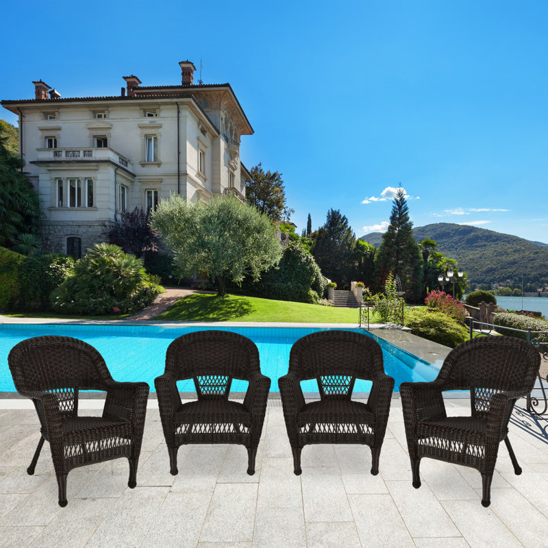 Karan Outdoor Lounge Chair, Espresso, Set of 4