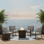 Square Steel Fire Pit with Wicker Base