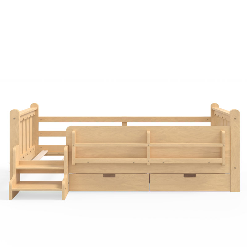 Lit pour enfant peu encombrant avec rangement, conception en bois massif, parfait pour une maison moderne
