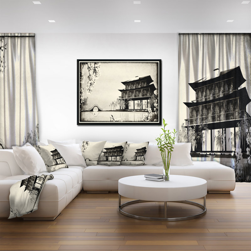 «Chinese Ink Paint», impression, H 16 po x l 32 po x P 1 po, Toile sur cadre