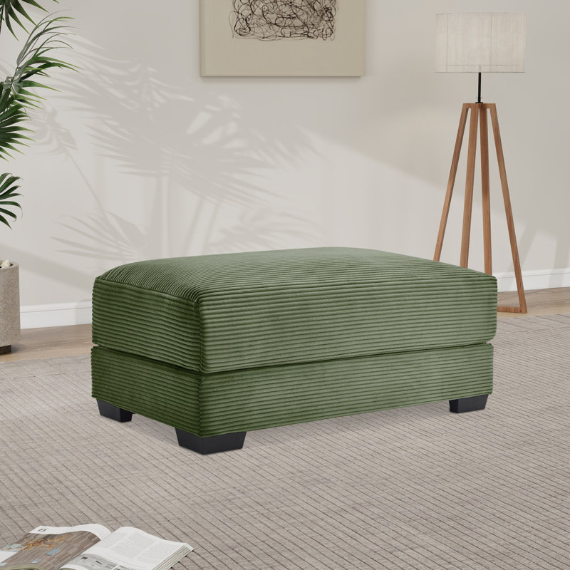 46" Rectangle Corduroy Ottoman , Green
