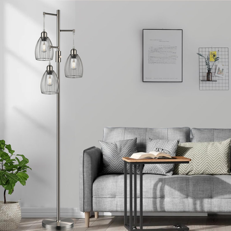 Bannerdown 68.02'' Tree Floor Lamp, Gray