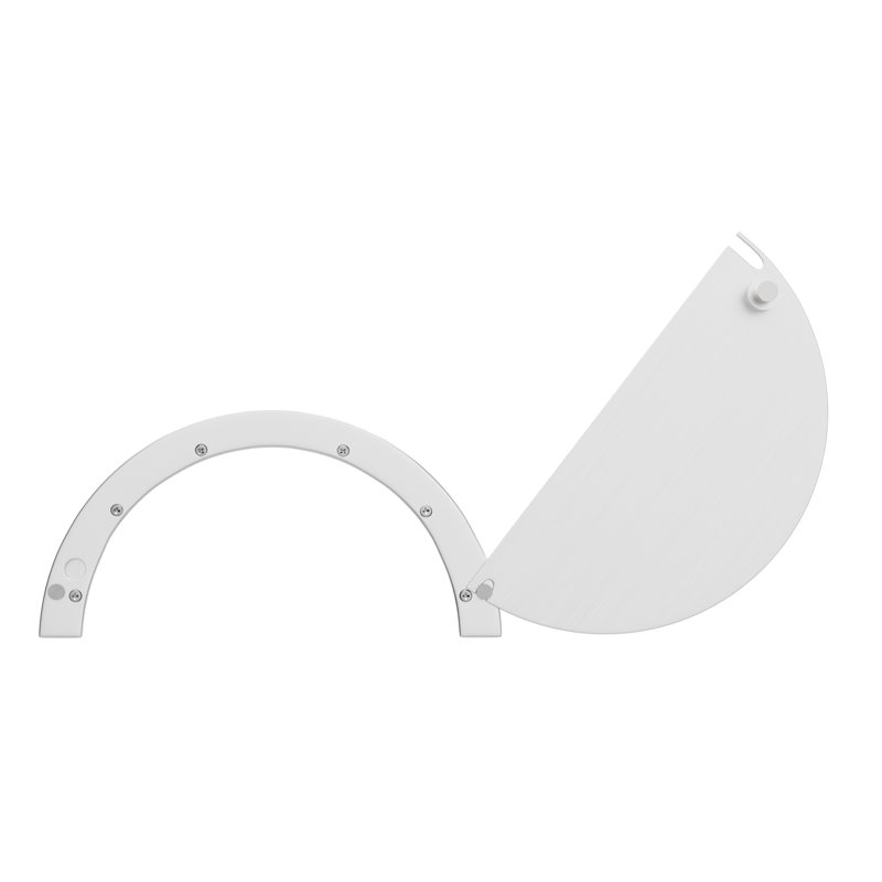 Plaque de recouvrement pivotante demi-ronde Brixwell HT723A pour fenêtre à guichets 10 po de largeur, 5 po de hauteur avec ouverture de service de l 8-1 / 2 po de largeur 4-1 / 4 po, finition anodisée satinée