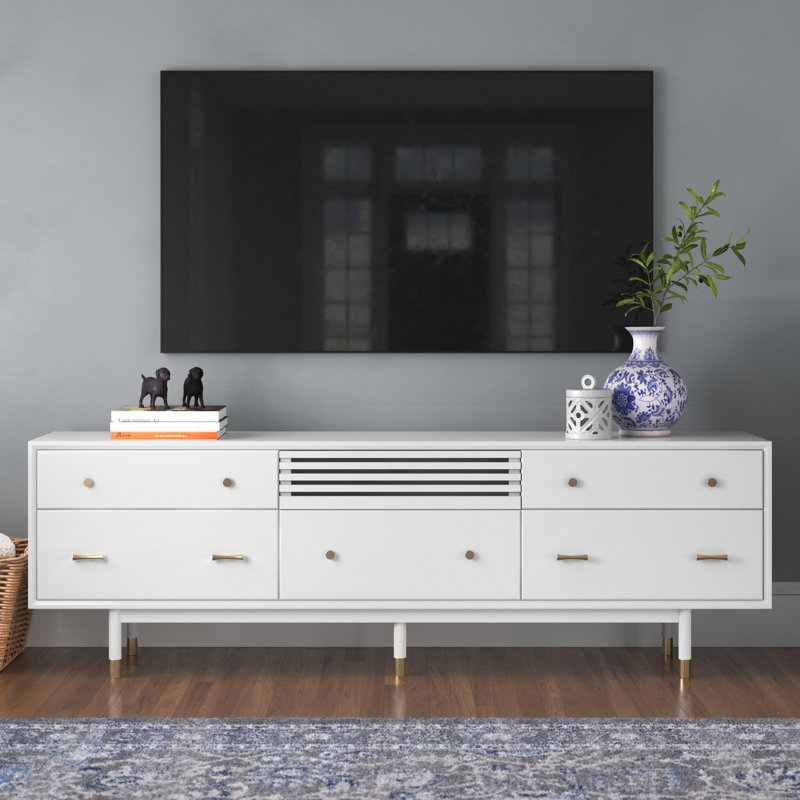 Tyler Wood TV Stand for TVs up to 75", White