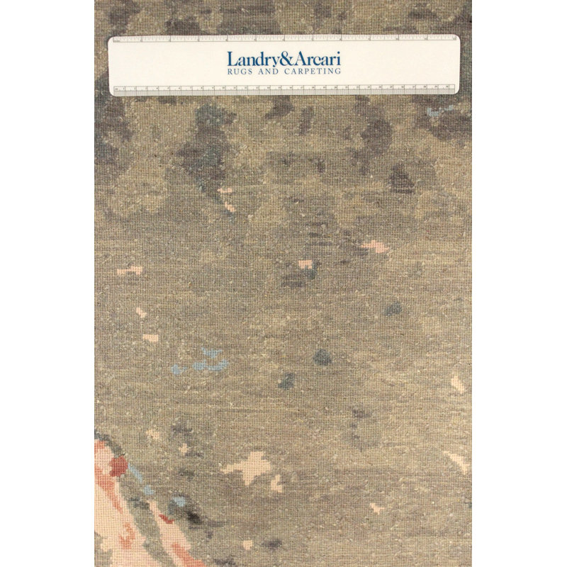 Tapis rectangulaire unique en laine et soie 9 pi x 12 pi Népal