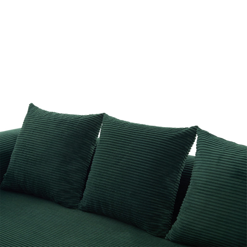 3 Seater Corduroy Sofa, Emerald